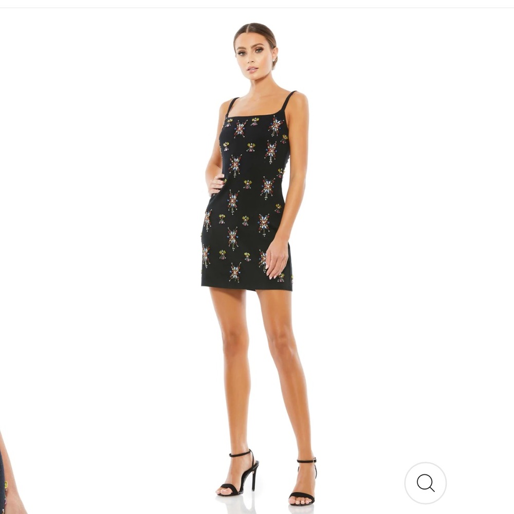 MacDuggal Rhinestone Sleeveless Mini Dress
